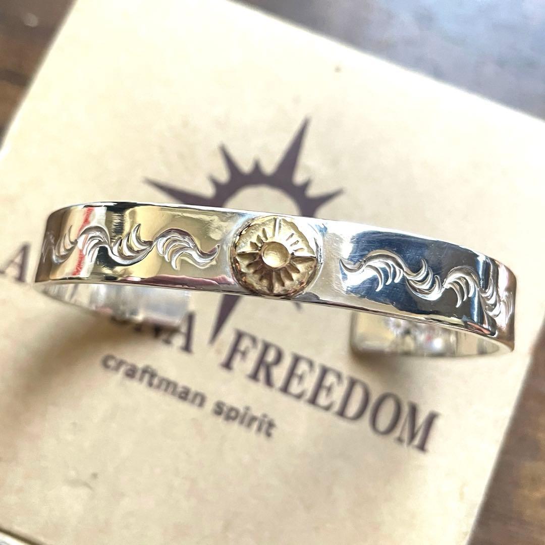 アリゾナフリーダム　台付太陽神　10mm バングル　ブレスレット　k18 金