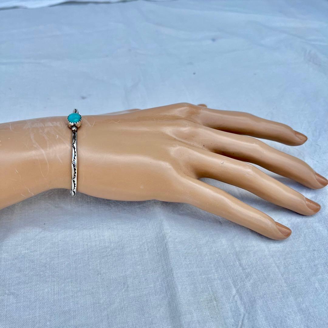 ヴィンテージ ナバホ　ターコイズバングル　スターリング　シルバー ハンドメイド