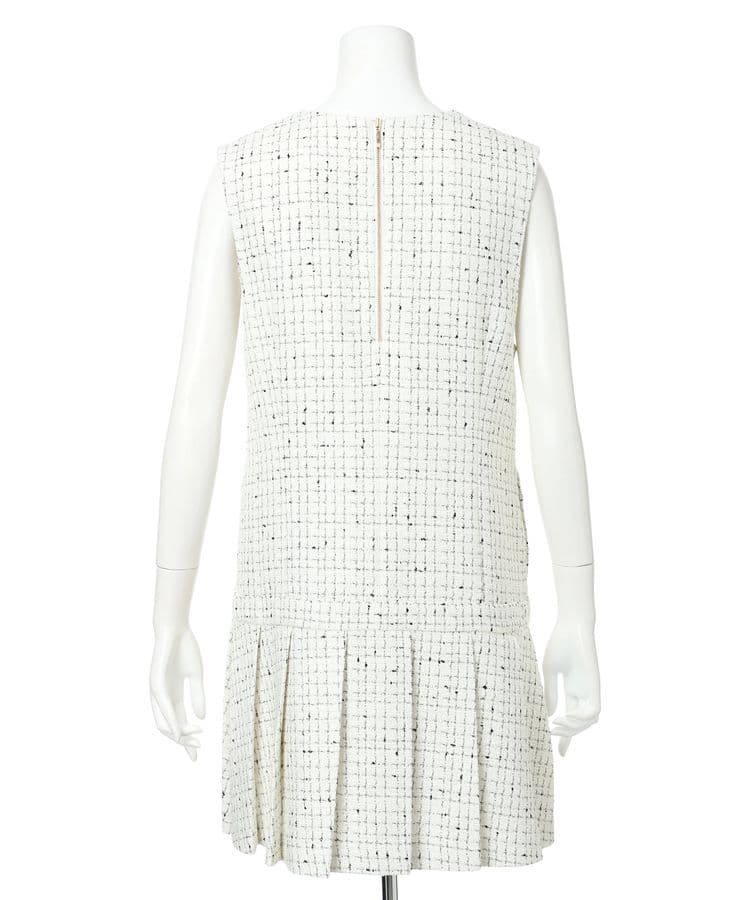 Apuweiser-riche2025冬最新ツイードプリーツジャンスカワンピーM