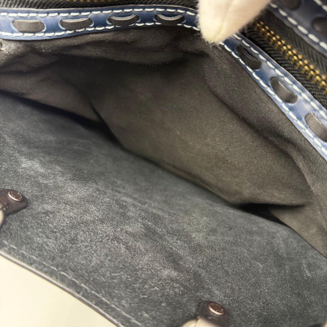 極美品 希少 コーチ ローグ 30 3way レザー ショルダーバッグ ネイビー