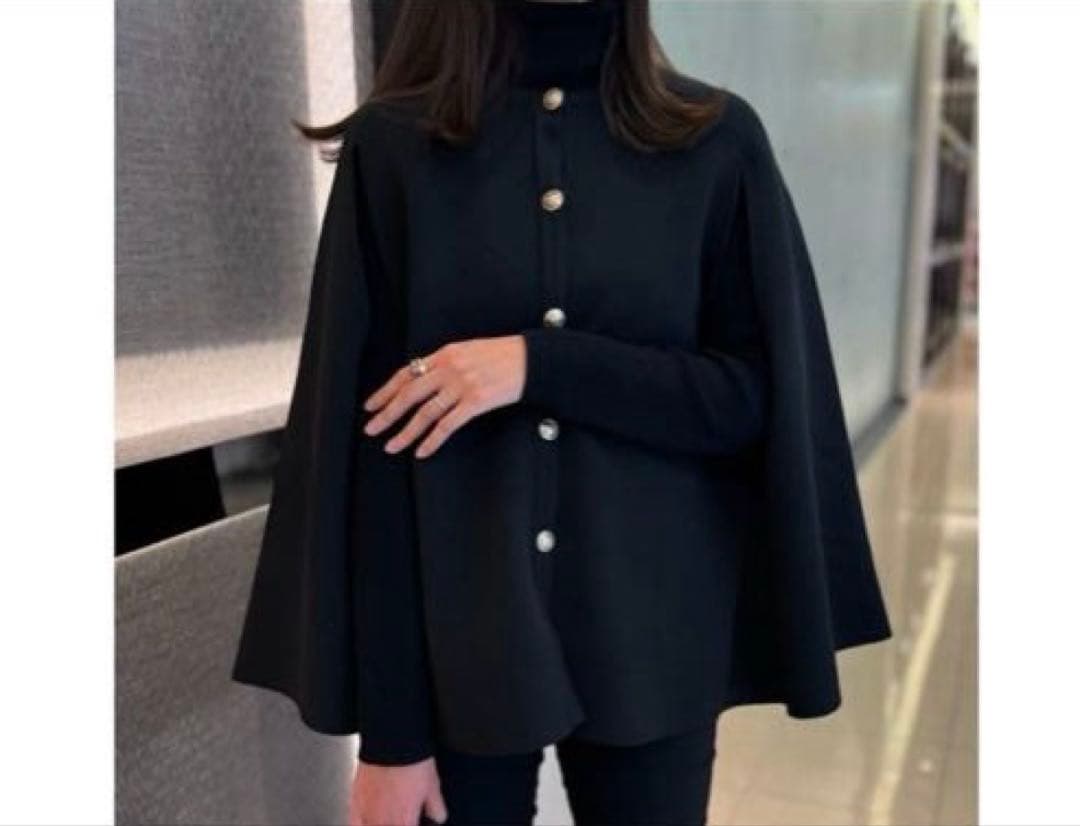 《美品》ブラック　ユナイテッドアローズ　ケープニット　カーディガン