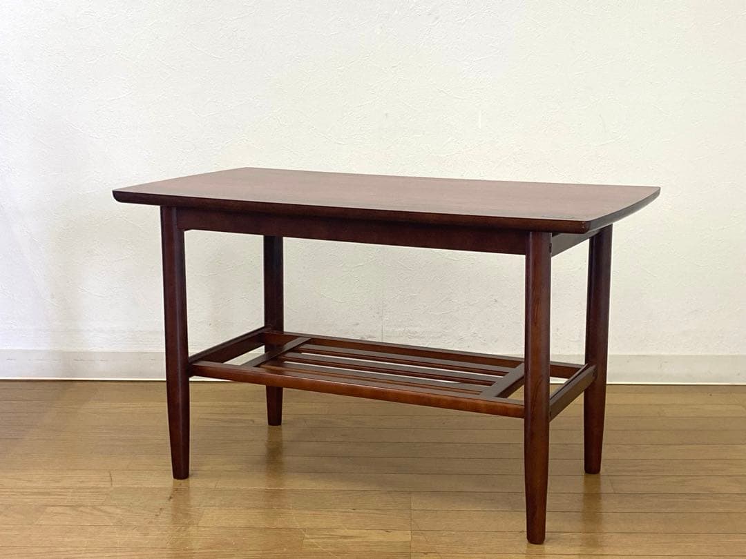 オールドカリモク ヴィンテージ センターテーブル マーブル ラタン