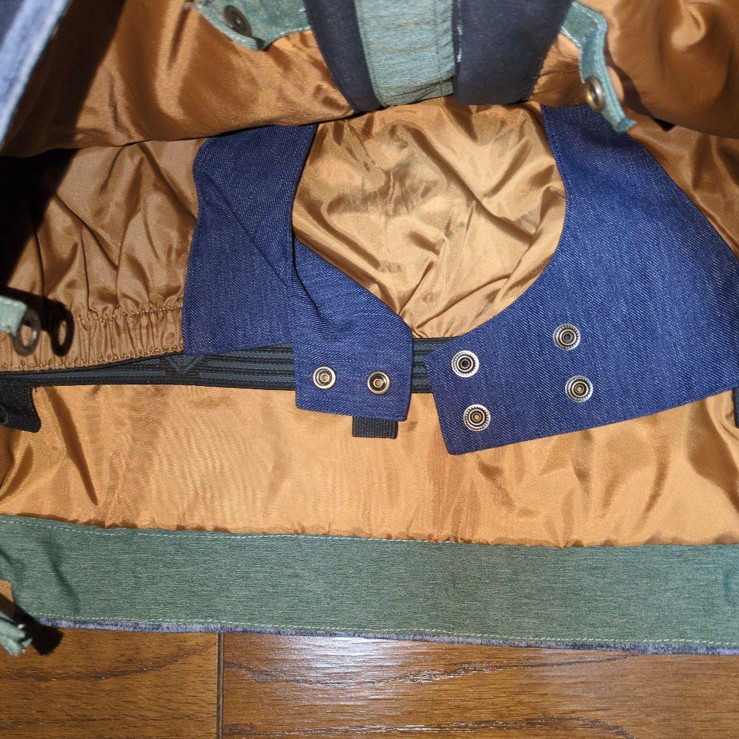 【美品】ROXY　スノボウェア　上下セット　Ｓ　カーキ　キャメルブラウン　総柄