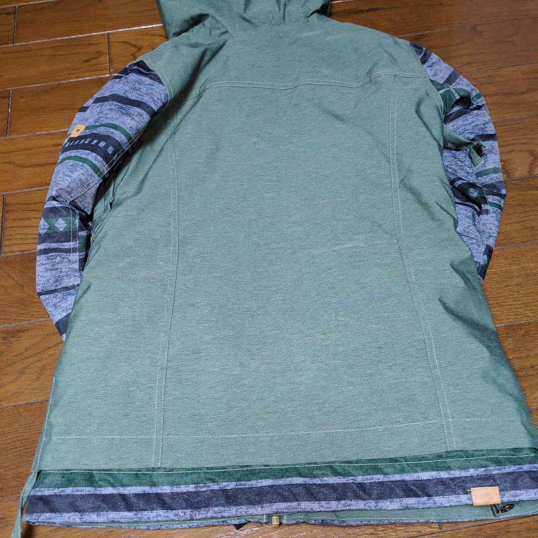 【美品】ROXY　スノボウェア　上下セット　Ｓ　カーキ　キャメルブラウン　総柄