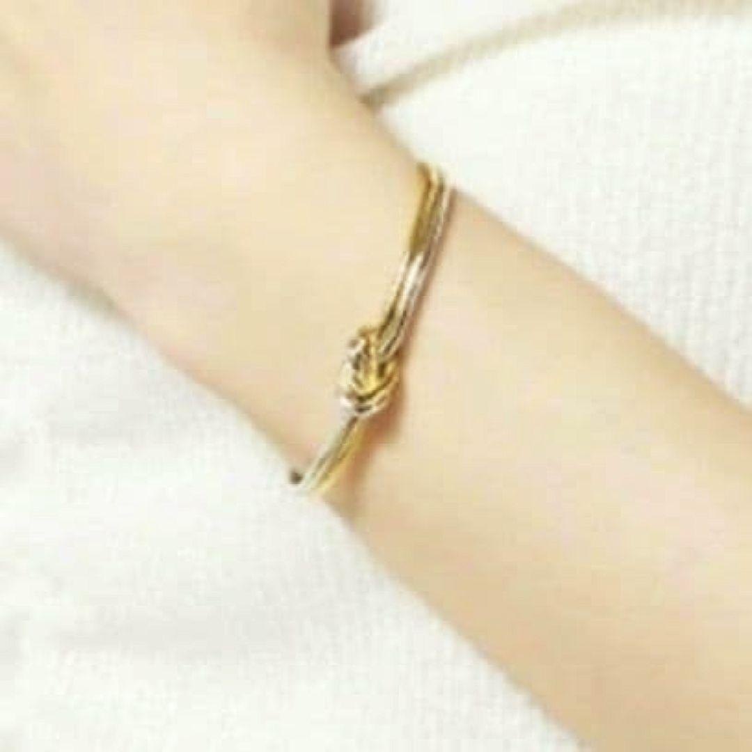 未使用級✨セリーヌ　Knot Double Bracelet　ゴールド×シルバー