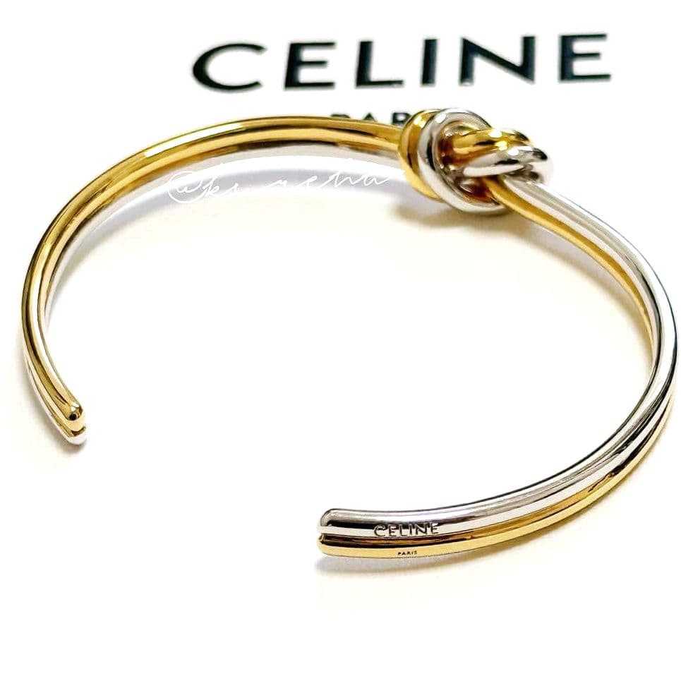 未使用級✨セリーヌ　Knot Double Bracelet　ゴールド×シルバー