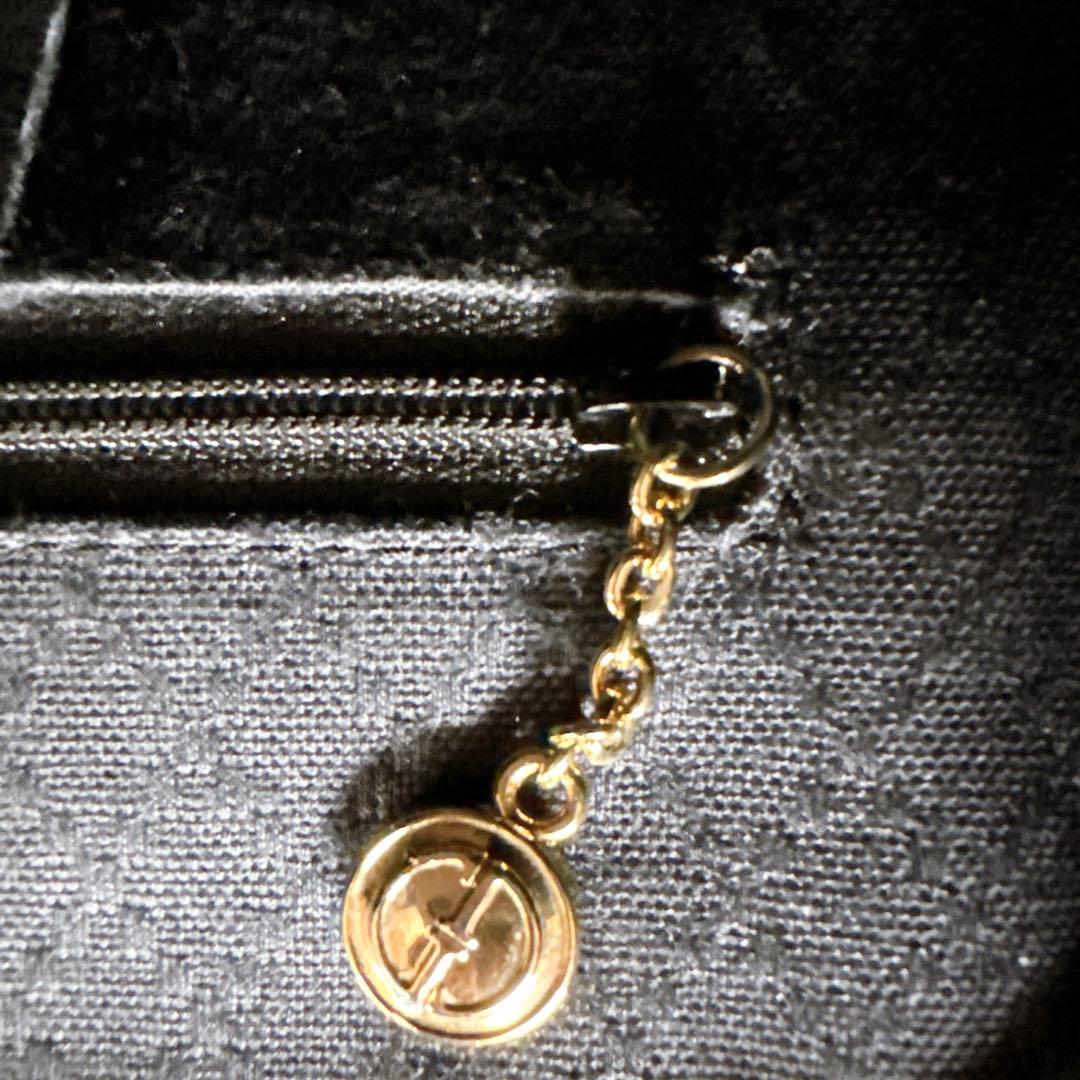 GUCCI バンブー　バックパック　レザー　ゴールド金具　ネイビー