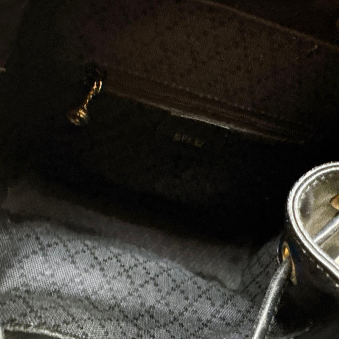 GUCCI バンブー　バックパック　レザー　ゴールド金具　ネイビー