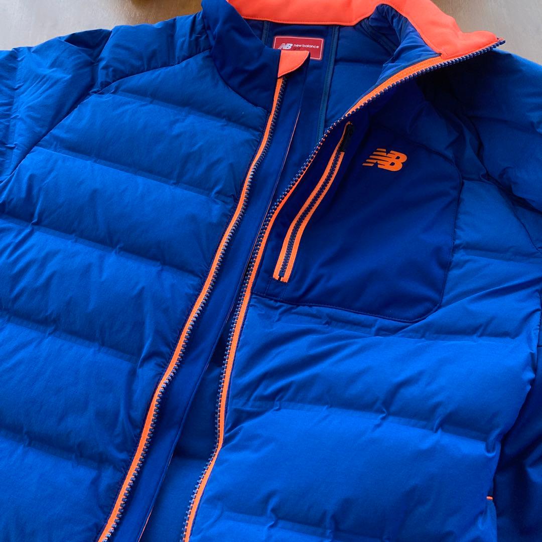 新品New Balance メンズゴルフライトダウン L(5)サイズ ブルー防寒