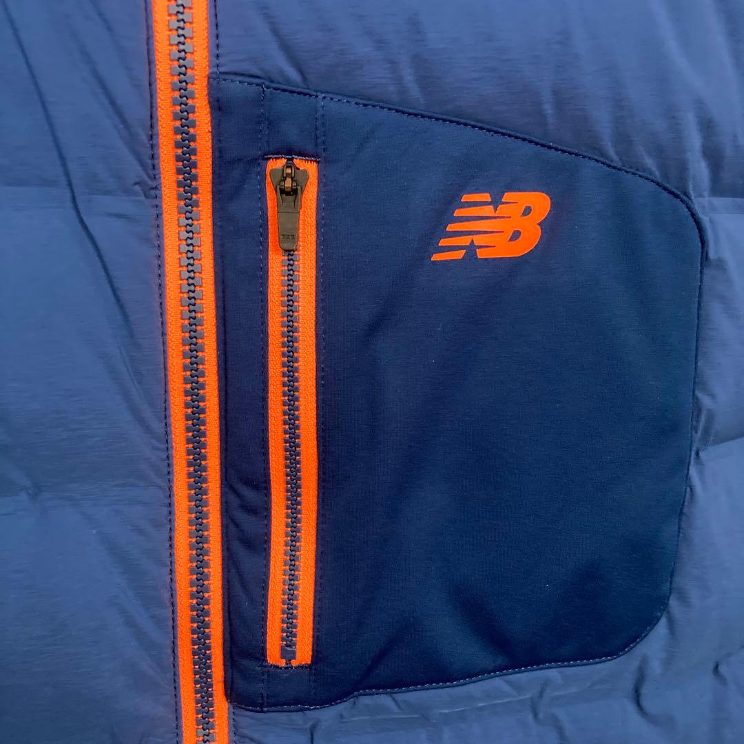 新品New Balance メンズゴルフライトダウン L(5)サイズ ブルー防寒