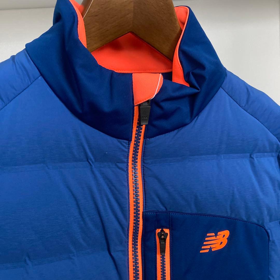 新品New Balance メンズゴルフライトダウン L(5)サイズ ブルー防寒