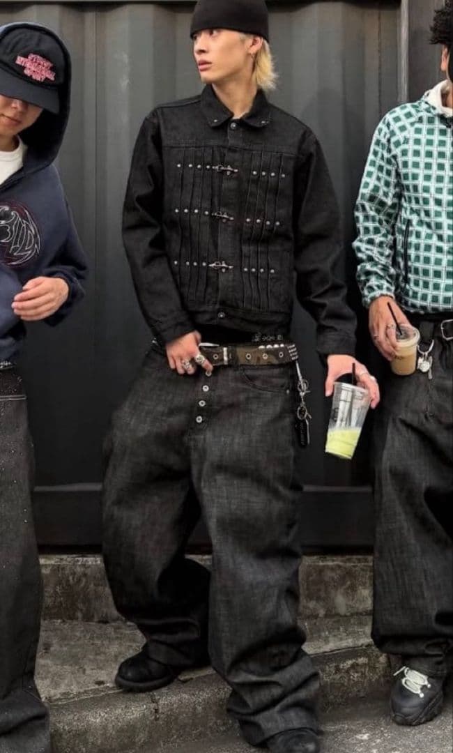 ブラック リジットデニムパンツ ケンタウロス健太 綾 GAPスーパーバギー似