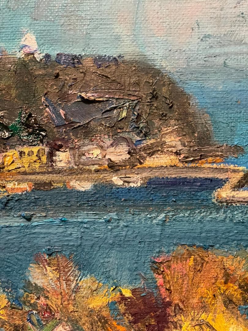 ま*も様 「真作」太佐寿一郎　風景画　油彩画　額装　サイン有り　F6号