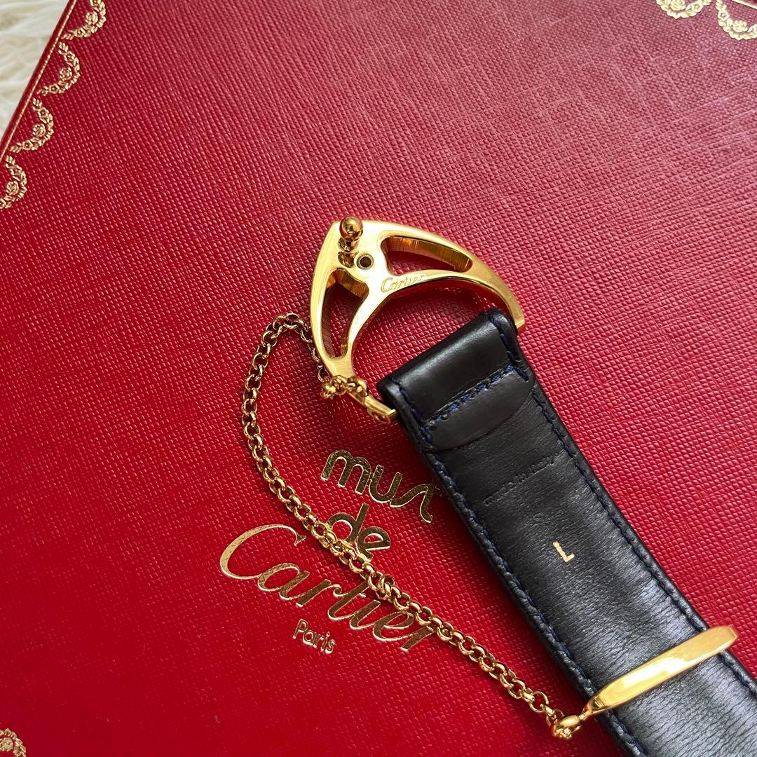 カルティエ　サファイアライン　ゴールドチェーン金具　箱付き　黒金　レディース