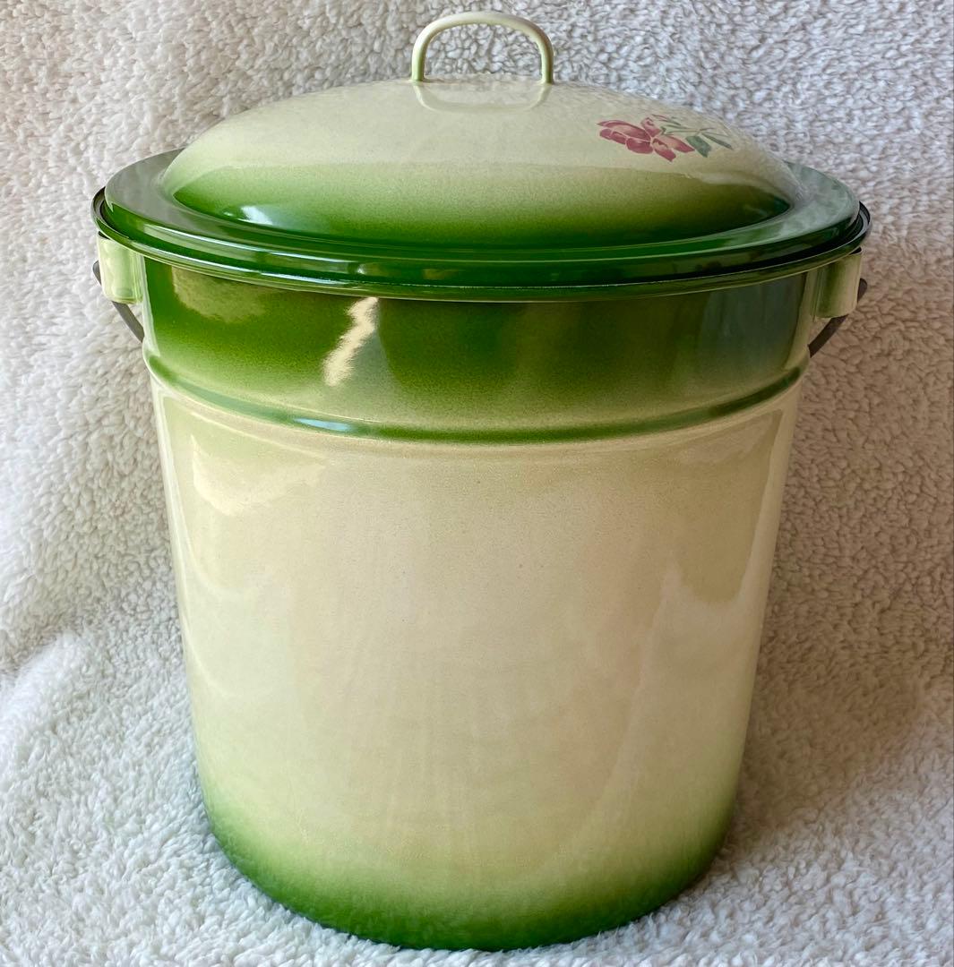 ☘️イマン imane ☘️ イヴ ホーロー製蓋付き特大バケツ ストッカー