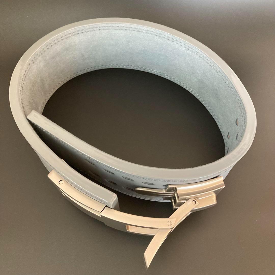 訳あり】パワーベルト レバーアクション 本革 2024 グレー×マット銀