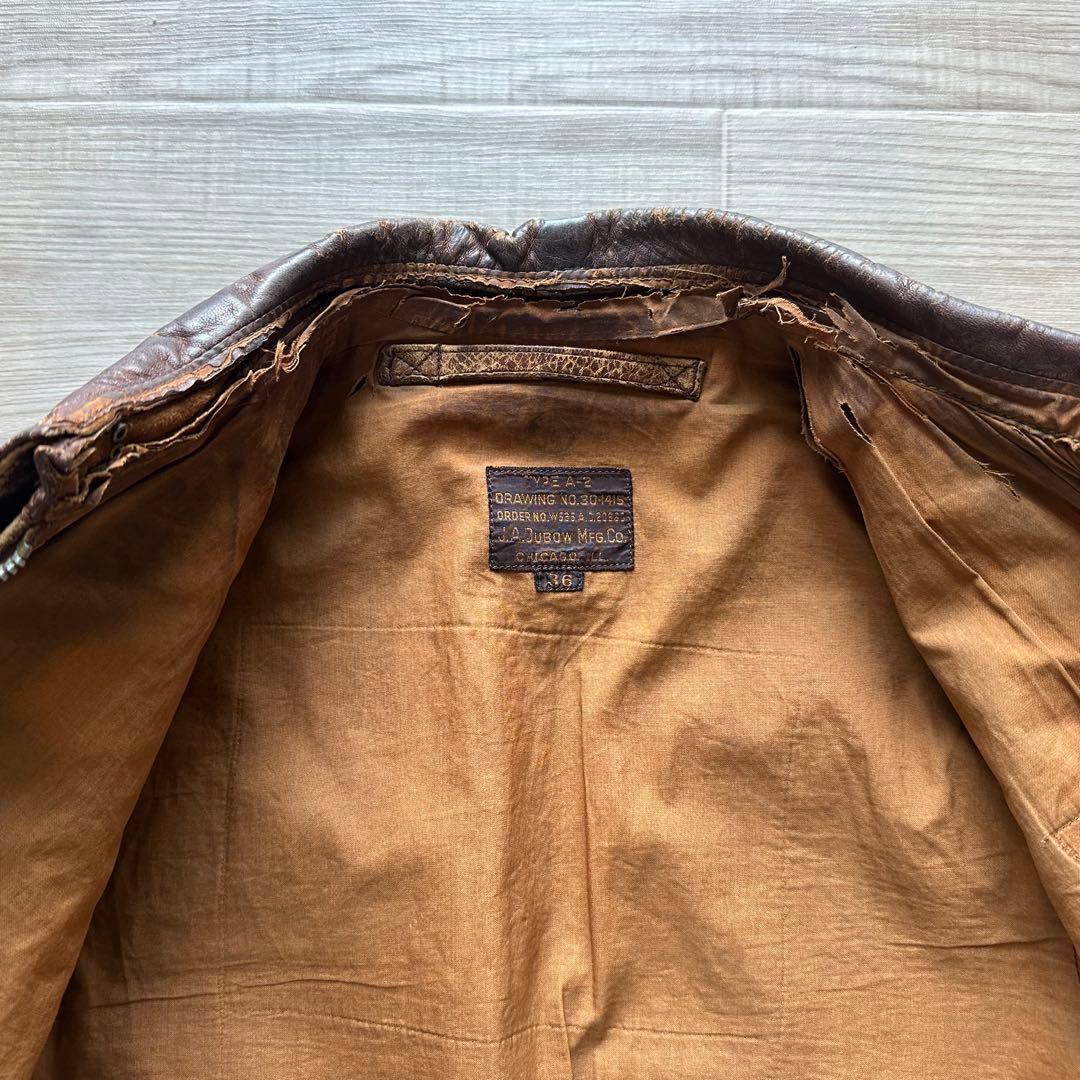 40's 米軍実物 USAAF A-2 レザー フライトジャケット ヴィンテージ