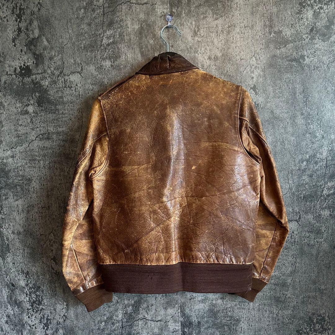 40's 米軍実物 USAAF A-2 レザー フライトジャケット ヴィンテージ