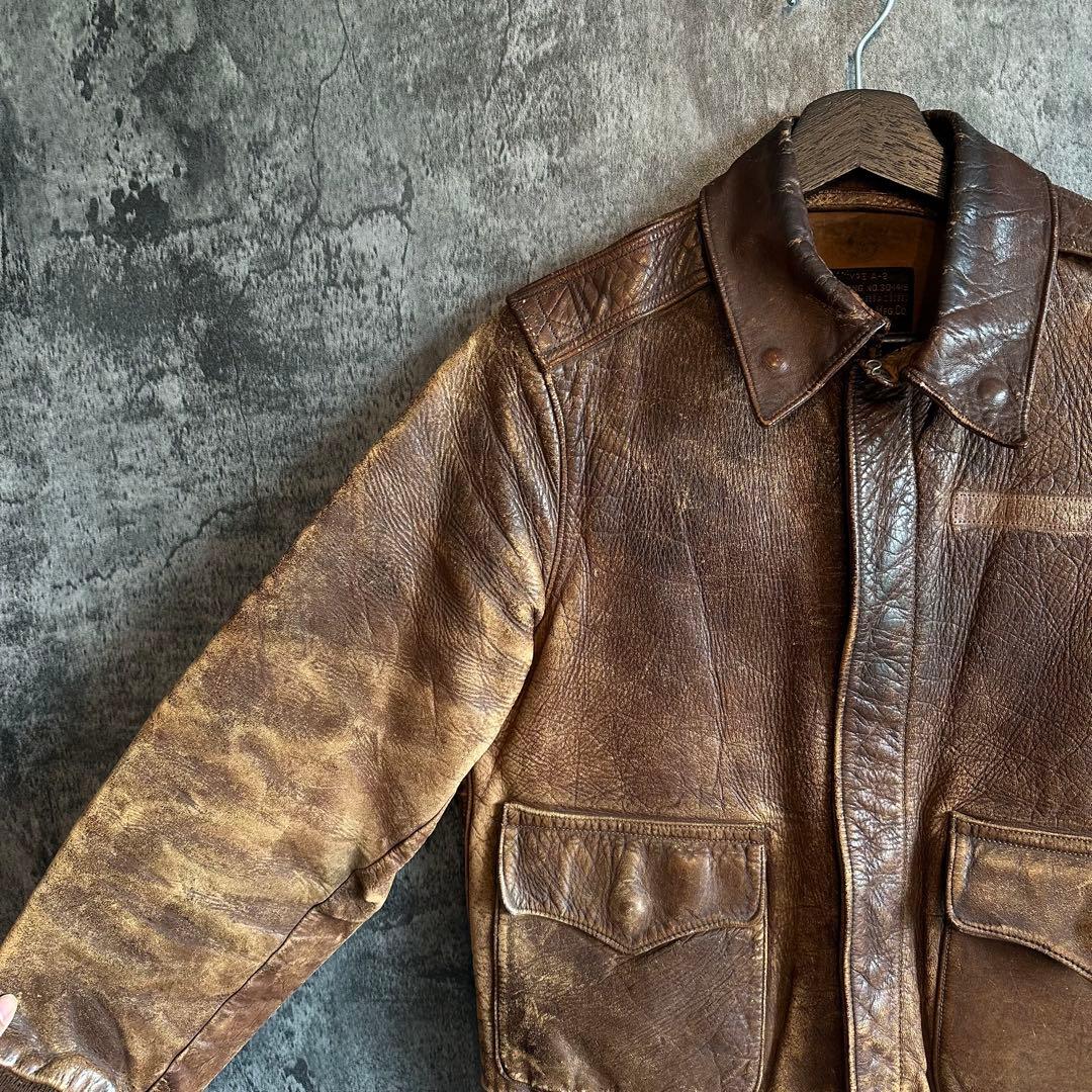 40's 米軍実物 USAAF A-2 レザー フライトジャケット ヴィンテージ