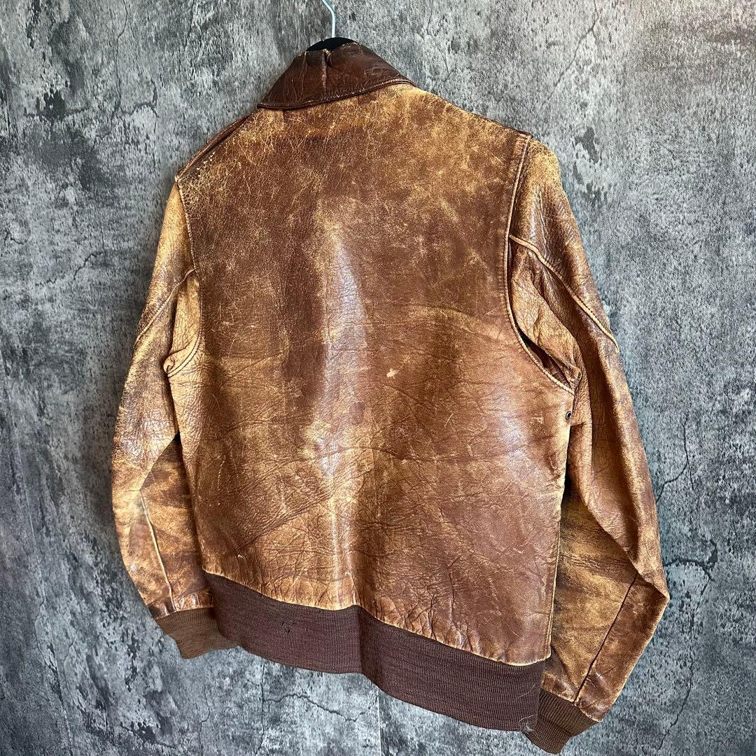 40's 米軍実物 USAAF A-2 レザー フライトジャケット ヴィンテージ