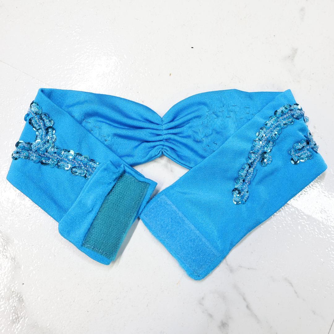 【ベリーダンス用 オリエンタル衣装】アクアブルー MEISHULANNA ラメ