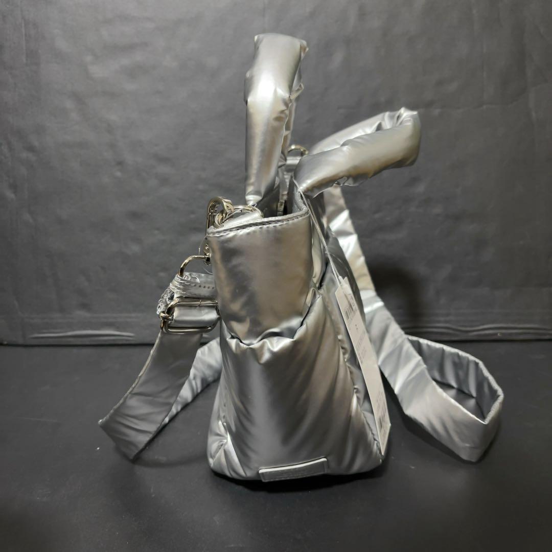 未使用タグ付き 23区 パデッド ミニ ショルダーバッグ シルバー キルト