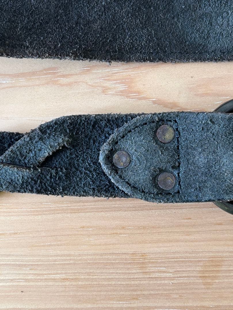 オ*ジ様 RRL レザー ダブルリングベルト ブラック 34インチ ダブルアール