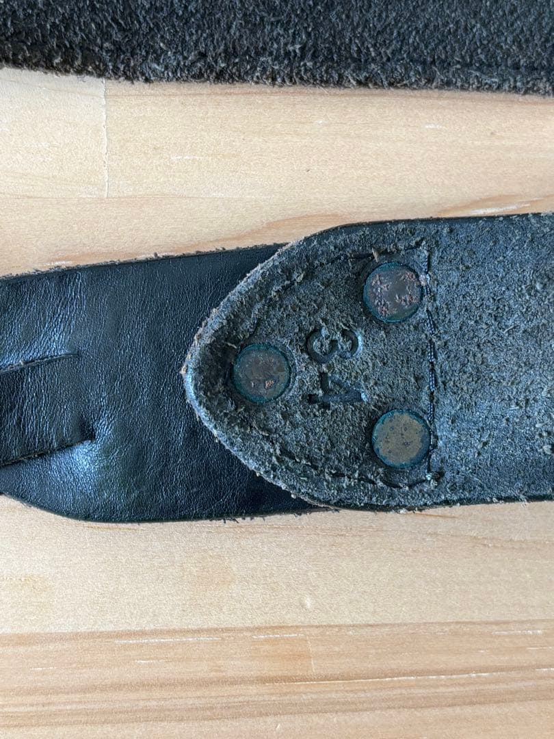 オ*ジ様 RRL レザー ダブルリングベルト ブラック 34インチ ダブルアール