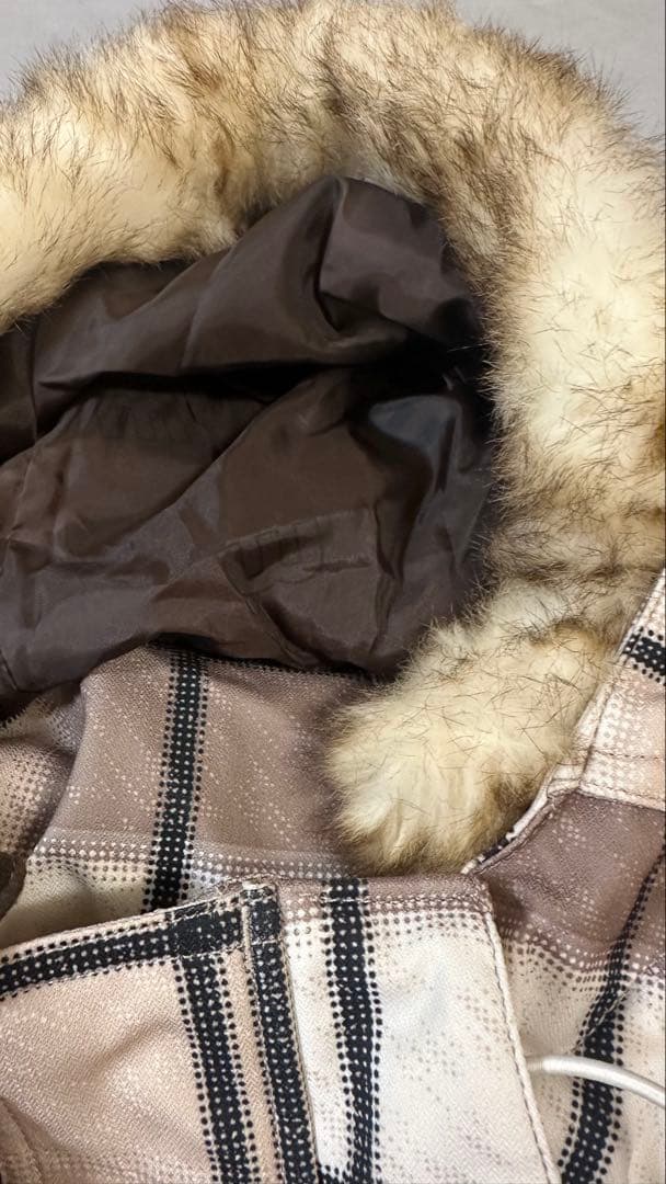 美品　mistral スノボウェア　レディースM 上下セット　茶系　天然ボア付
