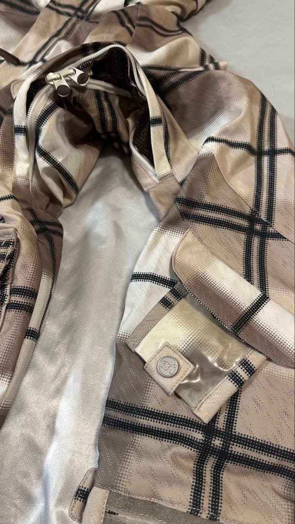 美品　mistral スノボウェア　レディースM 上下セット　茶系　天然ボア付