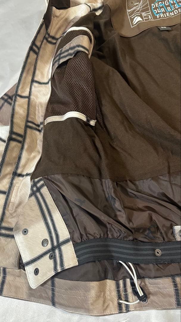 美品　mistral スノボウェア　レディースM 上下セット　茶系　天然ボア付