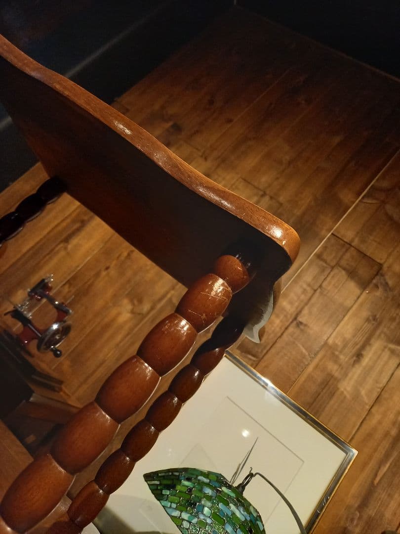 1970's コロニアル チーク 無垢材 ボビン レッグス 3段 サイド ラック