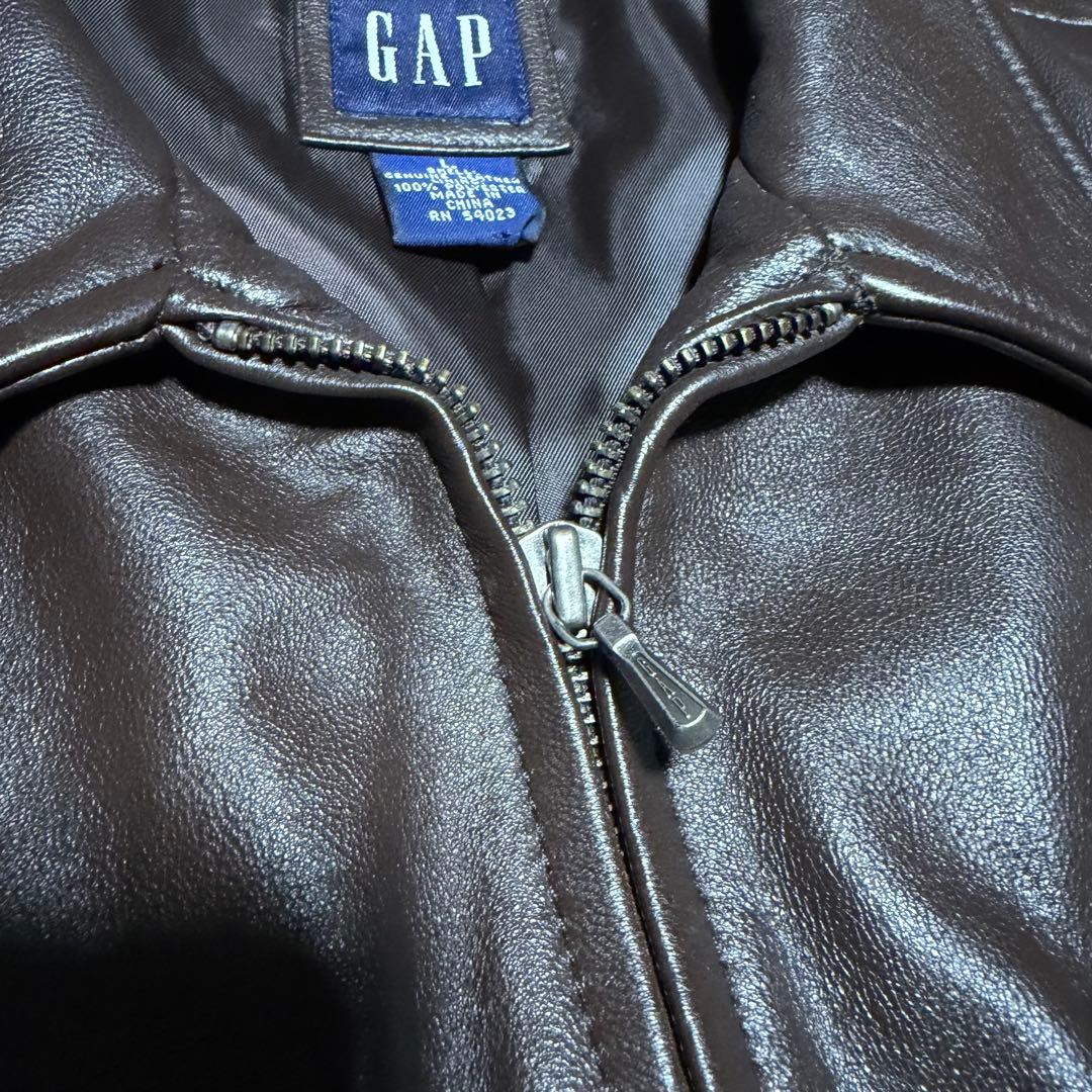 90'sGap single zip cropped leatherjacket