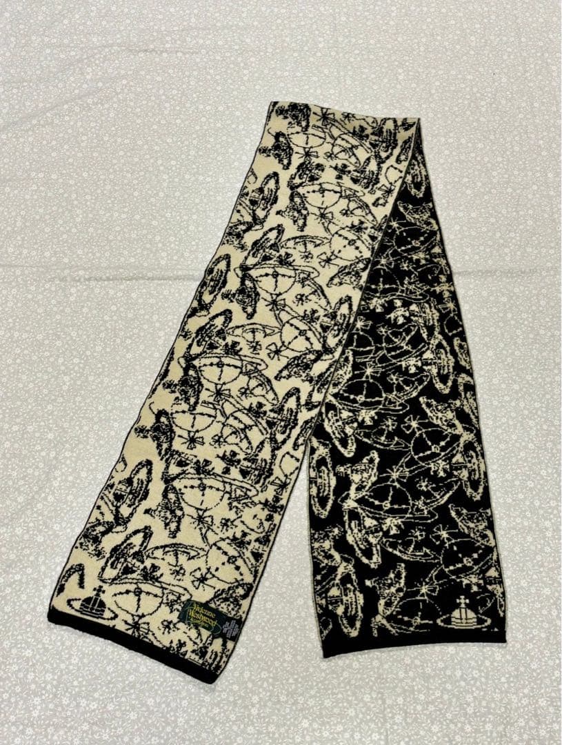 Vivienne Westwood オーブ柄 リバーシブル ニットマフラー