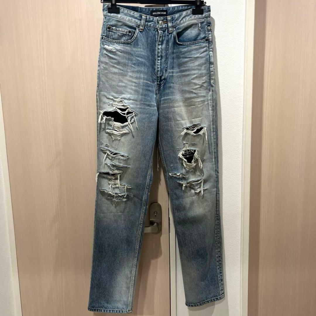 パンツ BALENCIAGA 20WINTER Regular Ripped Denim