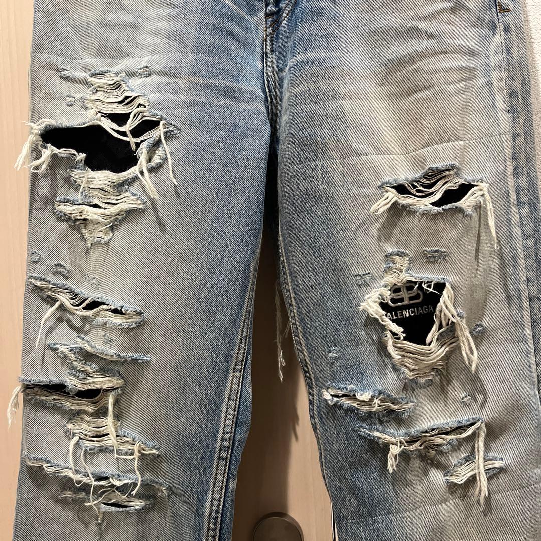 パンツ BALENCIAGA 20WINTER Regular Ripped Denim