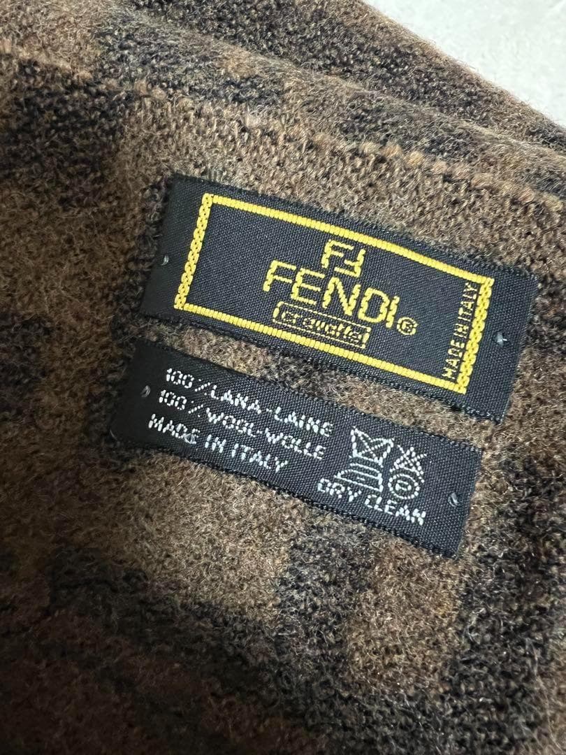 FENDI ウールマフラー ブラウン やや訳あり