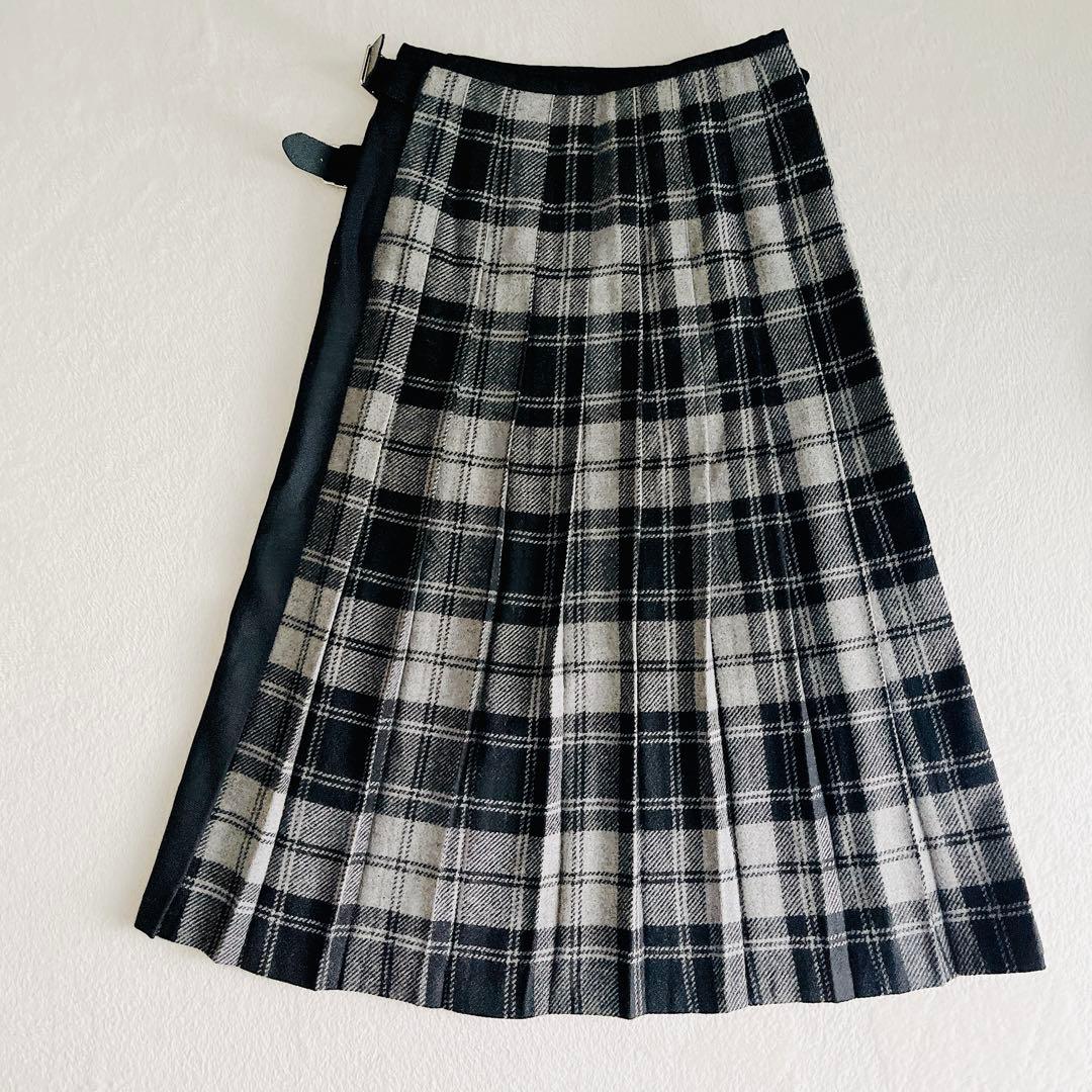 美品☆O’NEIL OF DUBLIN キルトスカート ロング ウール チェック