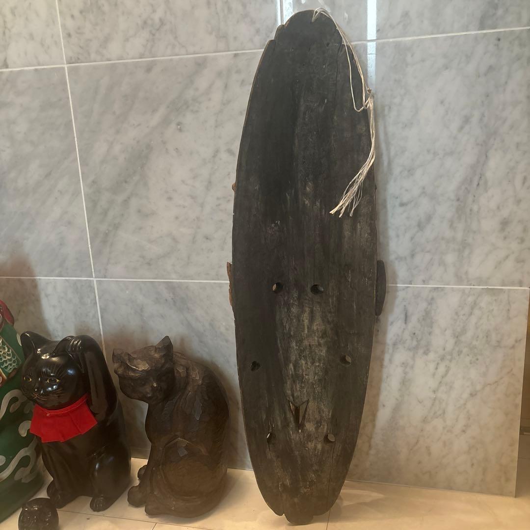 パプアニューギニア アンティーク存在感が半端ない木彫り特大、民藝の仮面アート