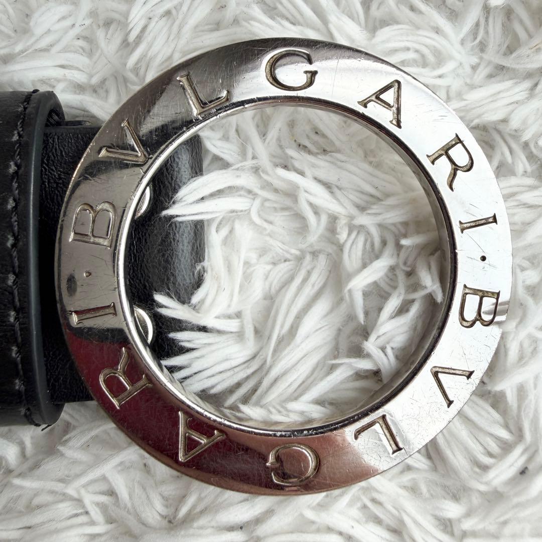 美品】 ブルガリ ベルト ロゴマニア サークルロゴ シルバー金具