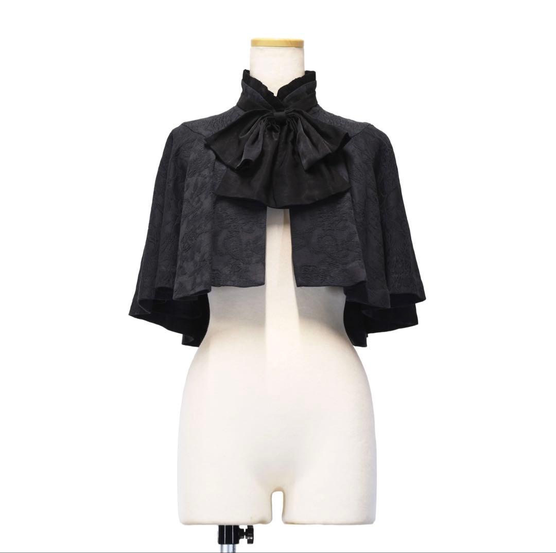 sheglit \"Roxanne\"ジャガードリボンケープ　黒