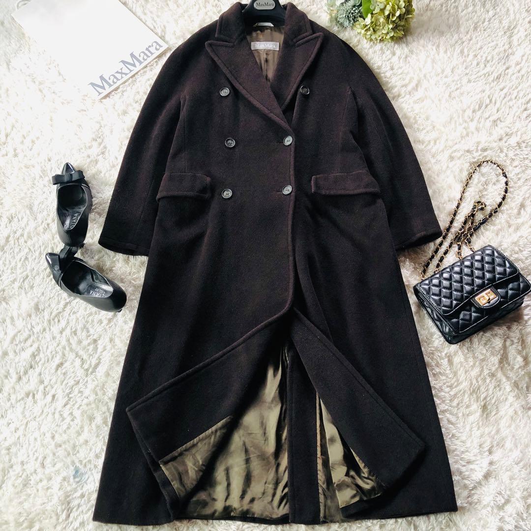 美品✨マックスマーラ マキシコート 柔らかウール 女優襟 銀タグ