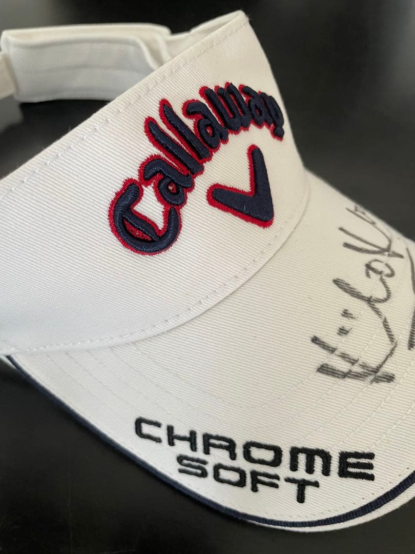 Callaway 上田桃子プロ 直筆サイン入り サンバイザー ツアー支給品