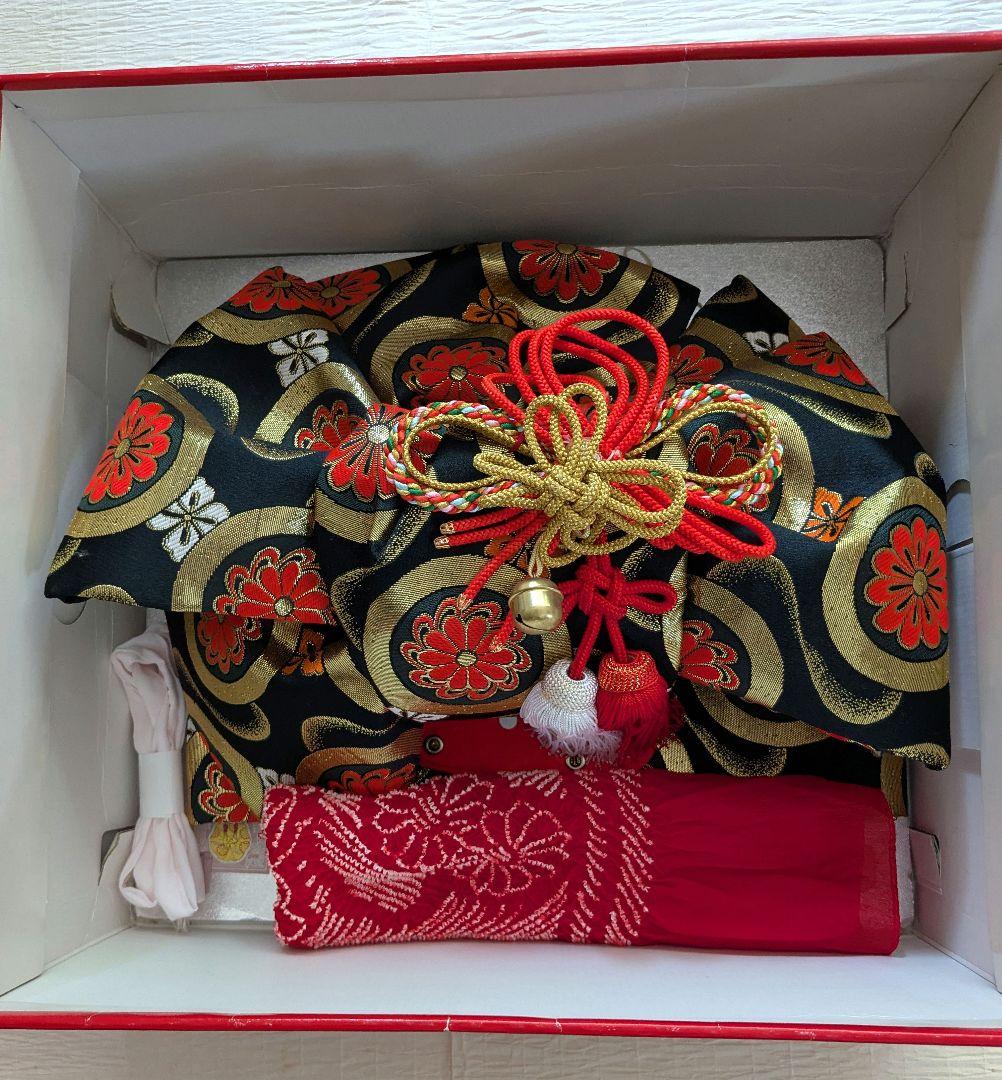 七五三 着物セット はこせこセット7歳子供用 花柄山吹レトロモダンフルセット