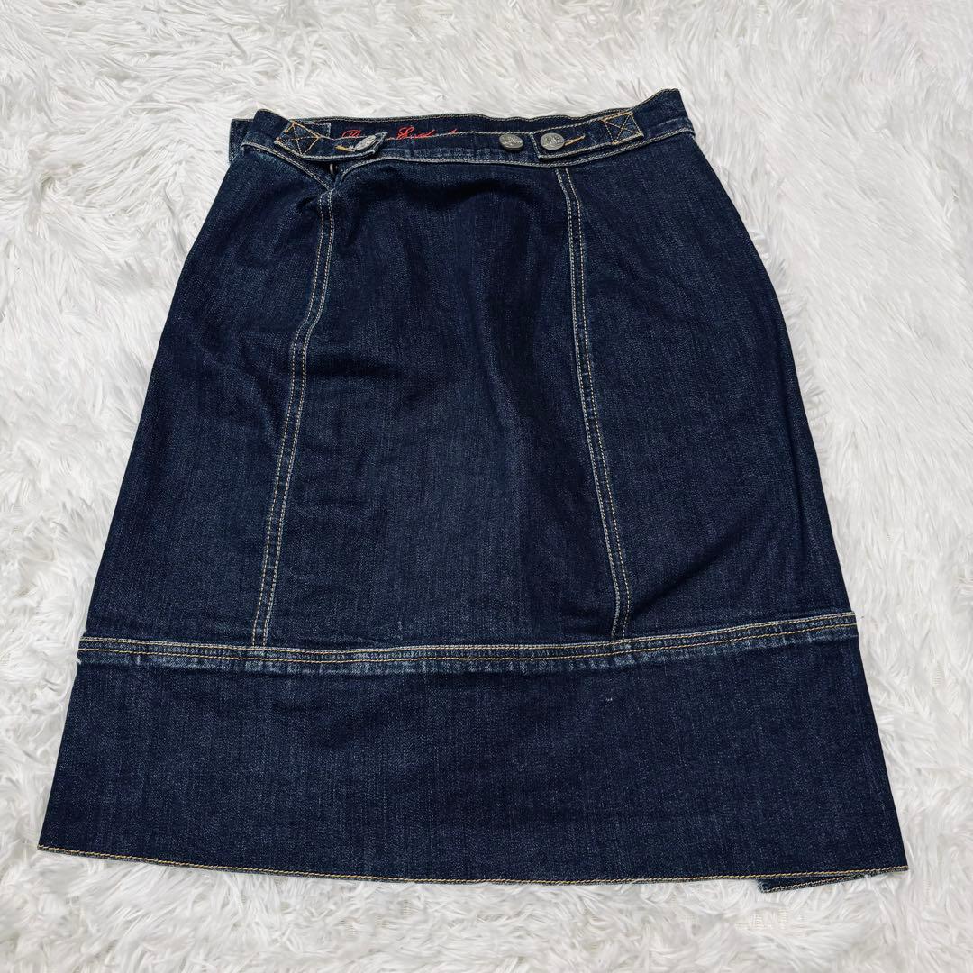 極美品 ヴィヴィアン ウエストウッド 変形 デニム 巻きスカート オーブ