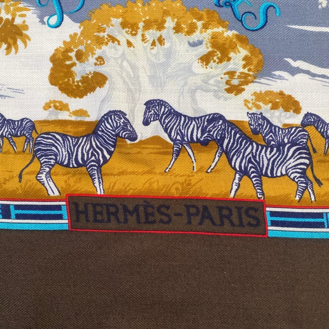 HERMES スカーフ　ショール　カレジェアン　カレ140 大判　動物　カシシル