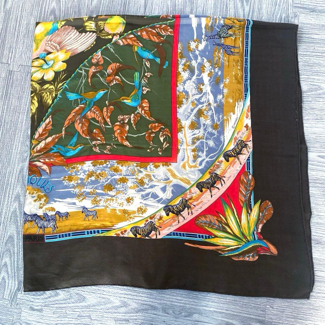 HERMES スカーフ　ショール　カレジェアン　カレ140 大判　動物　カシシル
