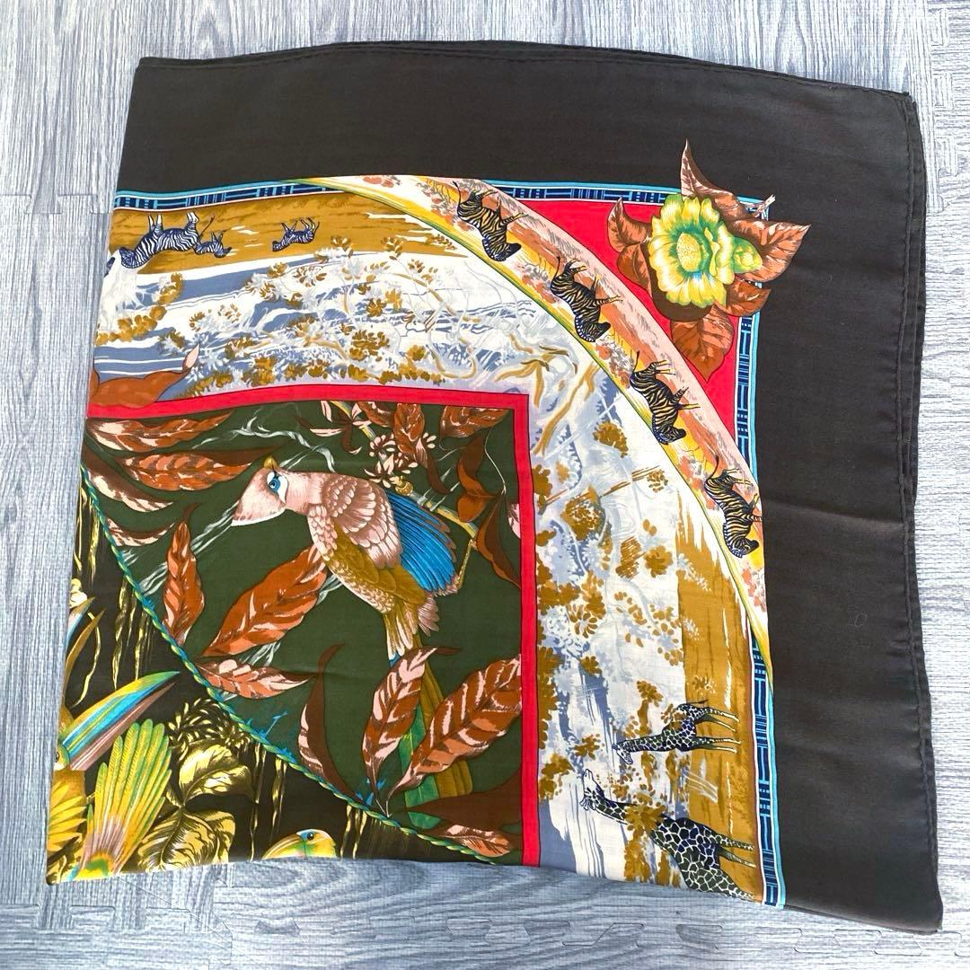HERMES スカーフ　ショール　カレジェアン　カレ140 大判　動物　カシシル