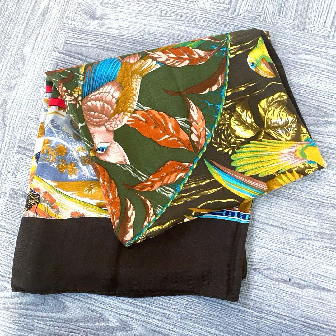 HERMES スカーフ　ショール　カレジェアン　カレ140 大判　動物　カシシル