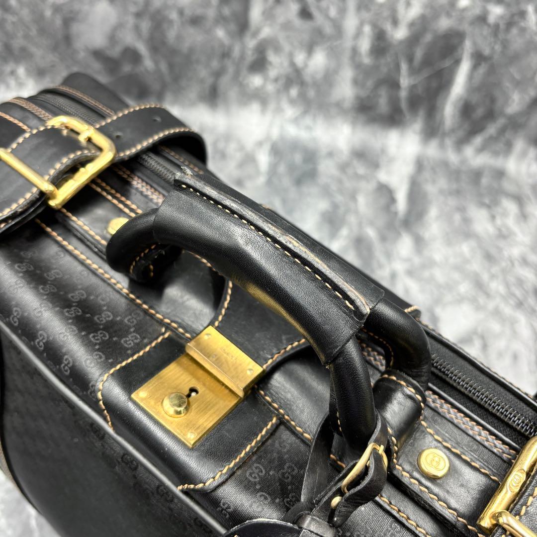 ✨極美品✨GUCCI シェリーライン GG 黒 ブラック ボストンバッグ レザー